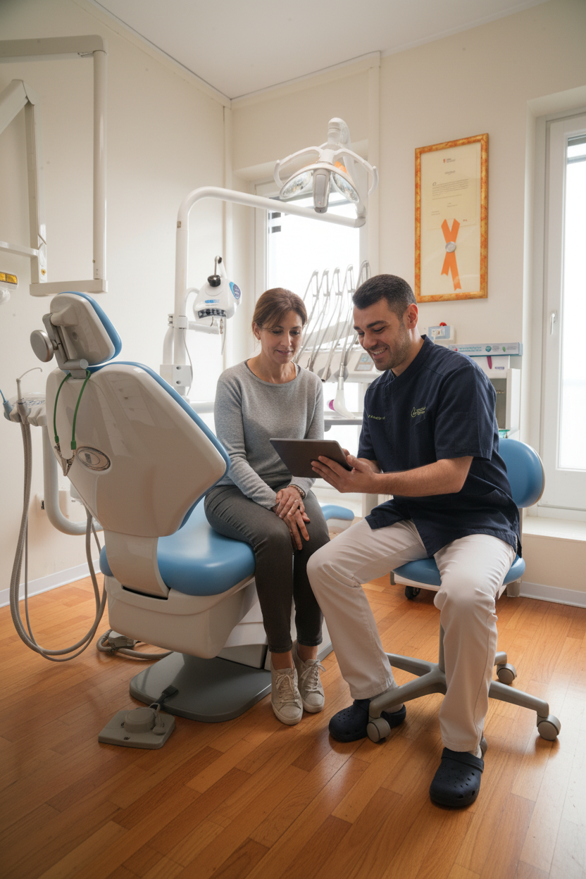 Visita di controllo con il dentista
